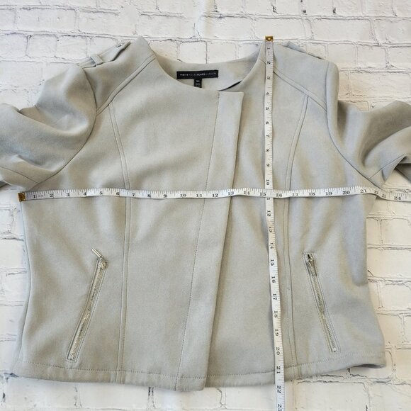 White House Black Market Ultra Suede Moto Jacket in Mercury gray size XL - Picture 2 of 15